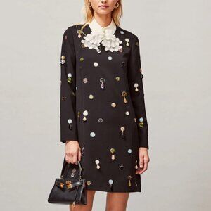 Tory Burch Jewel Embroidered Shift Dress, Size 6